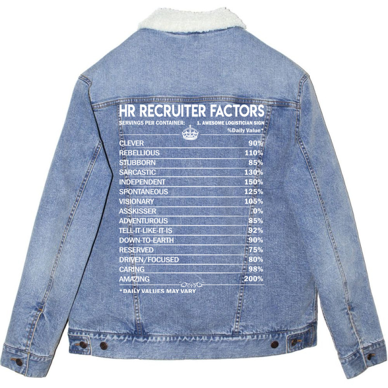 Hr Recruiter T  Hr Recruiter Factors Daily Gift It Unisex Sherpa-lined Denim Jacket | Artistshot