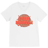 Retro Groovy Leopard Human Resources Funny V-neck Tee | Artistshot