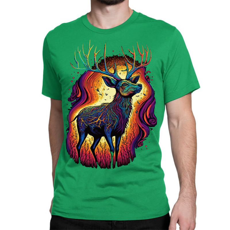 Deer Surrealistic Vibrant Color 80s Classic T-shirt | Artistshot