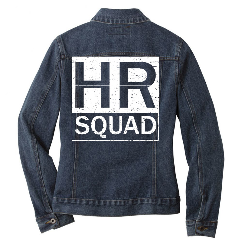 Funny Hr Squad Human Resources Team Coworker Appre Ladies Denim Jacket by hlubsinaut | Artistshot