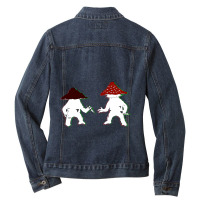 Fighting  Mushrooms Ladies Denim Jacket | Artistshot