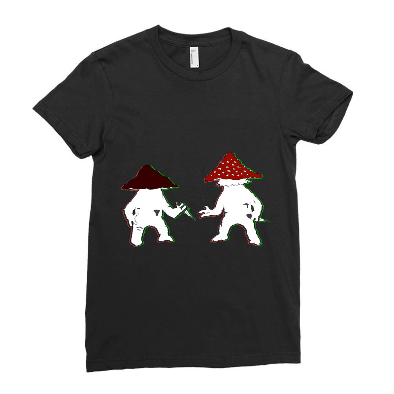 Fighting  Mushrooms Ladies Fitted T-Shirt by Reyz | Artistshot