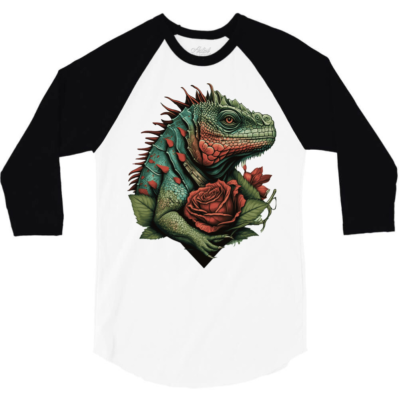 Iguana Valentine 3/4 Sleeve Shirt by NissimHouston109 | Artistshot