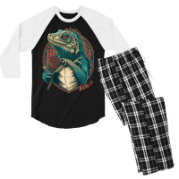 Iguana Valentine Men's 3/4 Sleeve Pajama Set | Artistshot