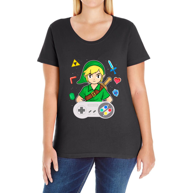 Console Link Ladies Curvy T-Shirt by douglasstencil | Artistshot