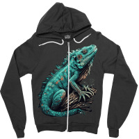 Ocean Sea Water Iguana Zipper Hoodie | Artistshot