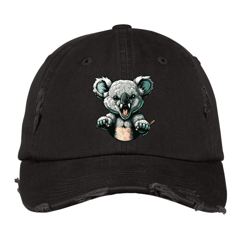 Koala Angry Vintage Cap by NissimHouston109 | Artistshot