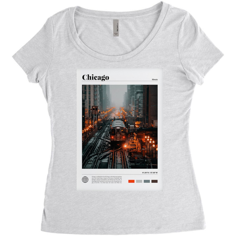 Chicago Night Women's Triblend Scoop T-shirt by kamisalona | Artistshot