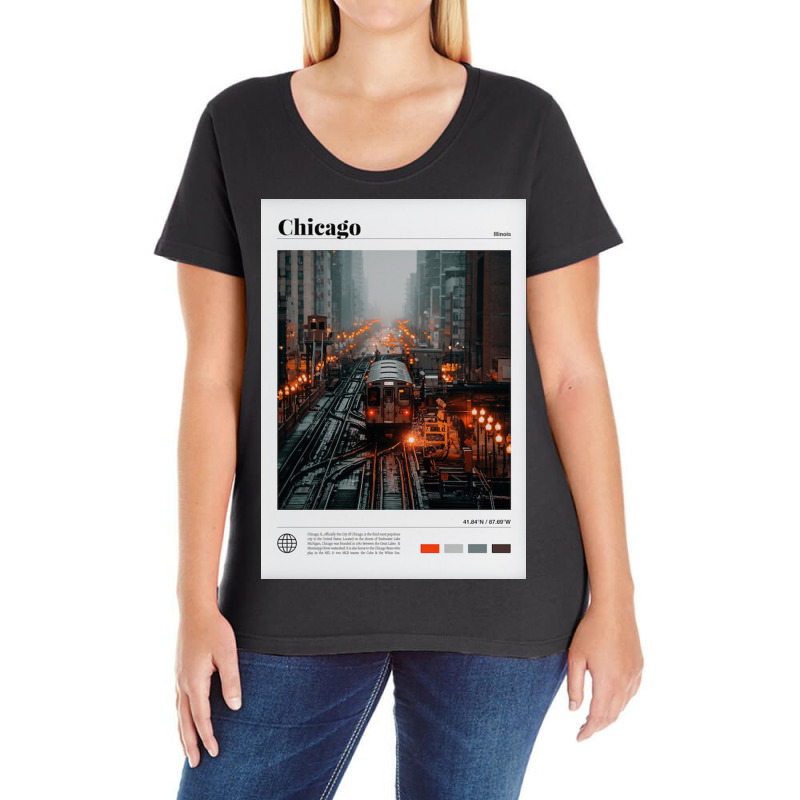 Chicago Night Ladies Curvy T-Shirt by kamisalona | Artistshot