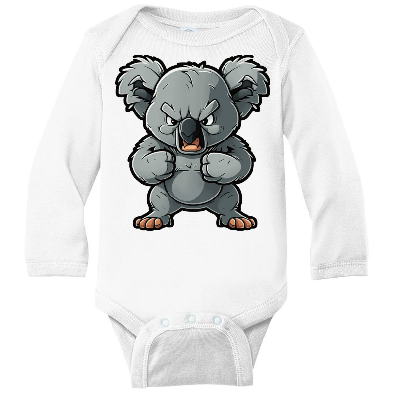 Koala Angry Long Sleeve Baby Bodysuit by NissimHouston109 | Artistshot