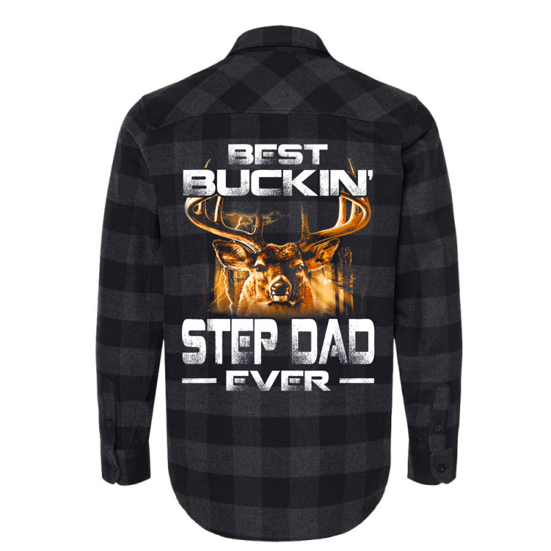 Best Buckin Step Dad Ever  Deer Hunting Bucking Fa Flannel Shirt | Artistshot