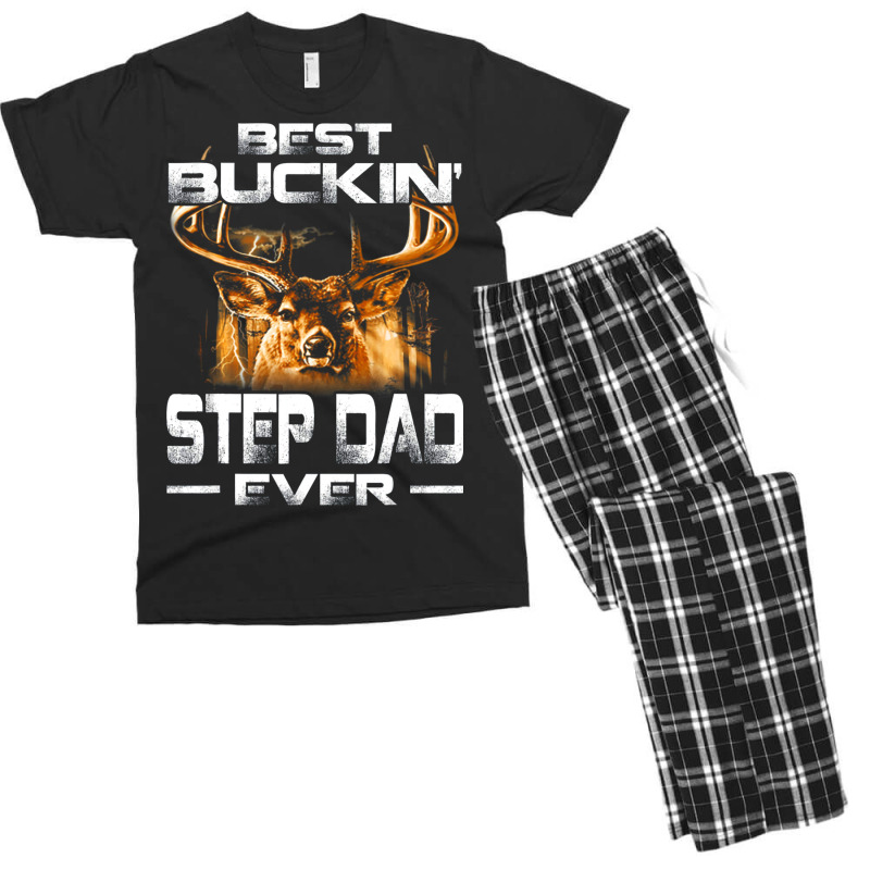 Best Buckin Step Dad Ever  Deer Hunting Bucking Fa Men's T-shirt Pajama Set | Artistshot