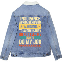 Insurance Appraiser Warning 80s (1) Unisex Sherpa-lined Denim Jacket | Artistshot