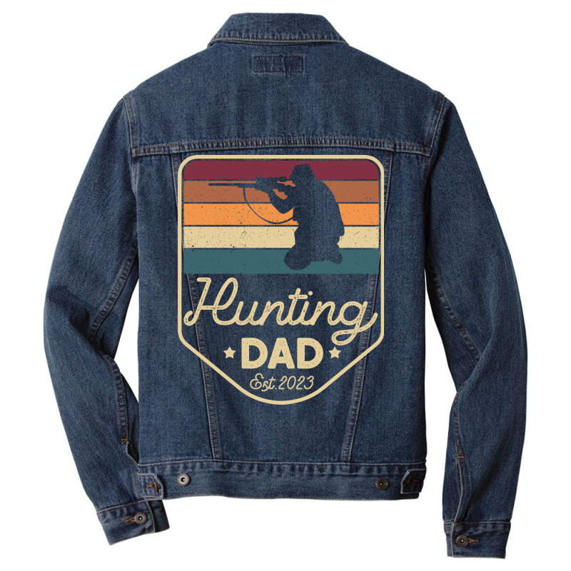 Hunting Dad Est 2023 New Dad Hunting Fan Humor Men Denim Jacket | Artistshot