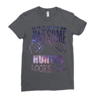 Awesome And Funny This Is What An Awesome Hunting Ladies Fitted T-shirt | Artistshot