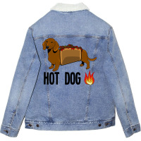 Hot Dog Funny Birthday Present Unisex Sherpa-lined Denim Jacket | Artistshot