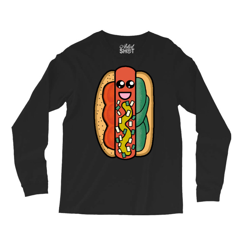 Chicago Style Hot Dog 80s Long Sleeve Shirts | Artistshot