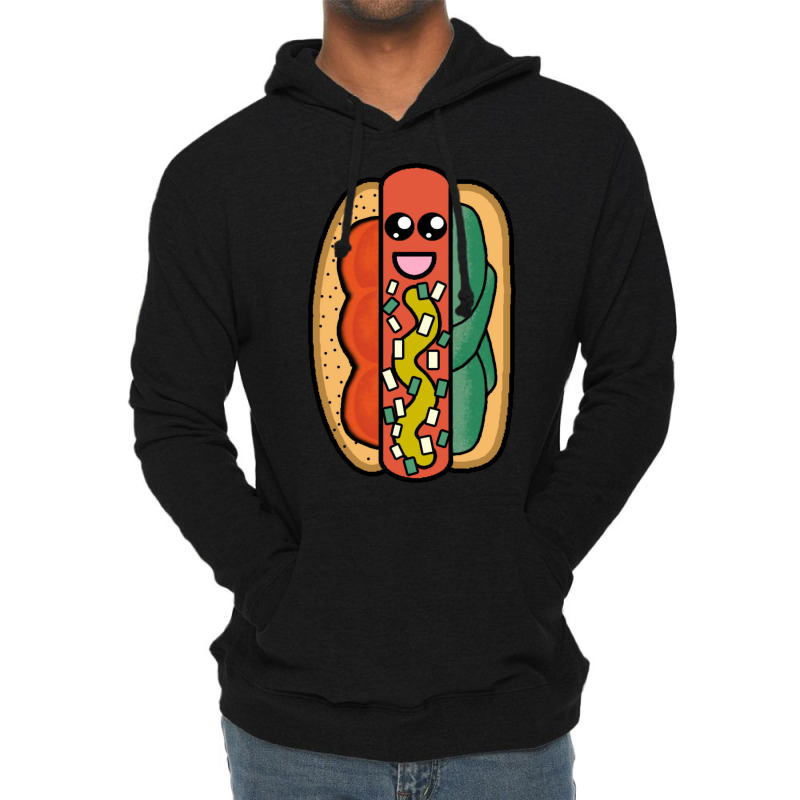 Chicago Style Hot Dog 80s Lightweight Hoodie | Artistshot