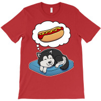 Alaskan Malamute Dreaming About Hotdogs Summer T-shirt | Artistshot