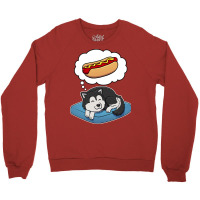 Alaskan Malamute Dreaming About Hotdogs Summer Crewneck Sweatshirt | Artistshot