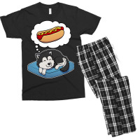 Alaskan Malamute Dreaming About Hotdogs Summer Men's T-shirt Pajama Set | Artistshot