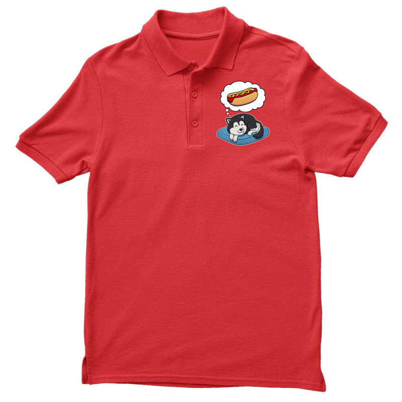 Alaskan Malamute Dreaming About Hotdogs Summer Men's Polo Shirt | Artistshot