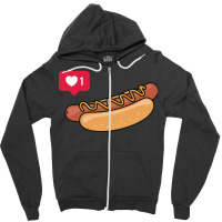 Hot Dogs Is Love Green Zipper Hoodie | Artistshot