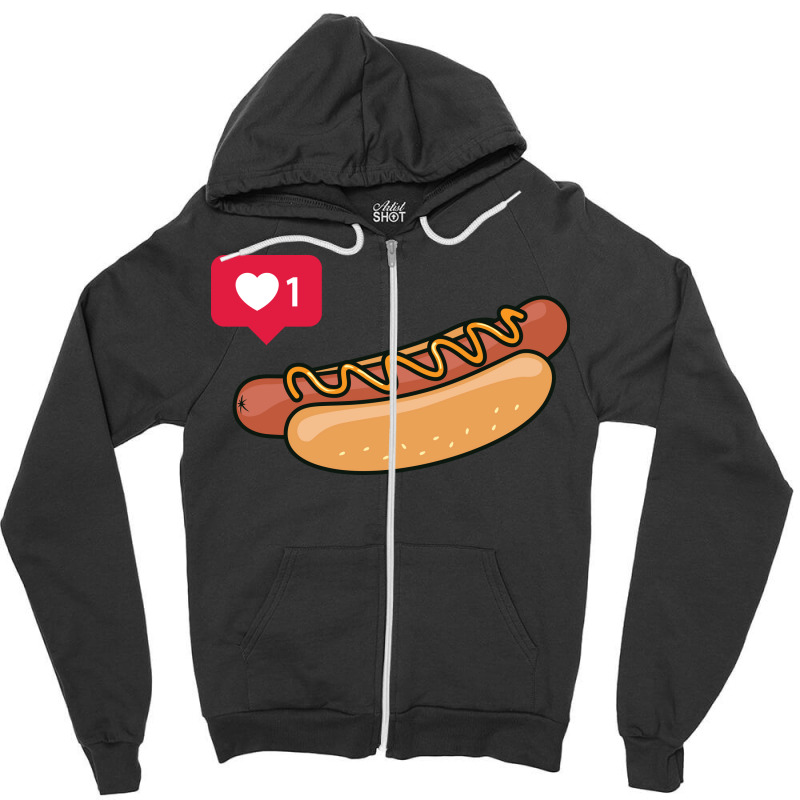 Hot Dogs Is Love Green Zipper Hoodie | Artistshot