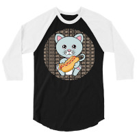 All I Need Is Hot Dogs And Cats Cool Hipster 3/4 Sleeve Shirt | Artistshot