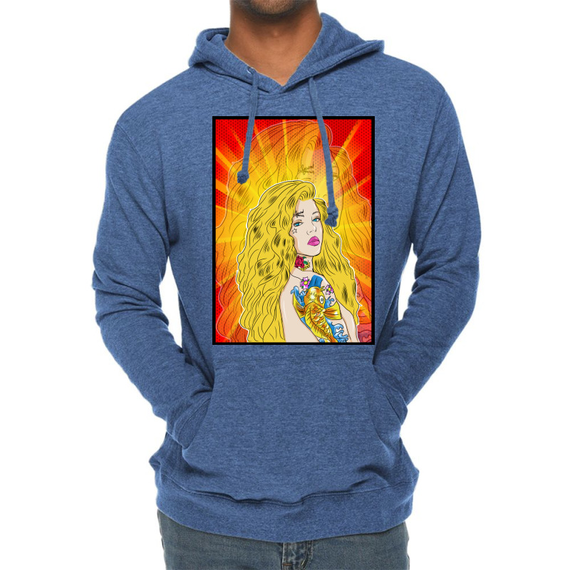 Hollywood Star Girl Yellow Lightweight Hoodie | Artistshot