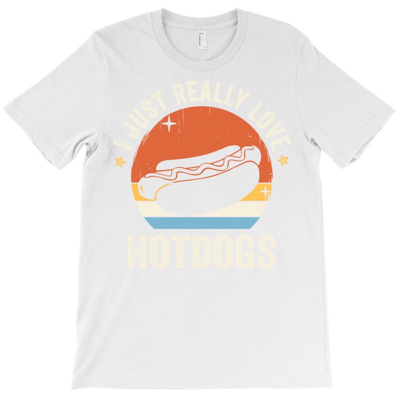 I Just Really Love Hotdogs 80s Retro Vintage Sunse T-shirt | Artistshot