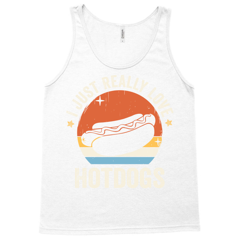 I Just Really Love Hotdogs 80s Retro Vintage Sunse Tank Top | Artistshot