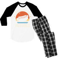 I Just Really Love Hotdogs 80s Retro Vintage Sunse Men's 3/4 Sleeve Pajama Set | Artistshot