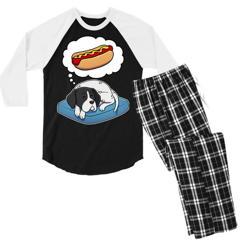 English Pointer Dreaming About Hotdogs Stars Men's 3/4 Sleeve Pajama Set | Artistshot