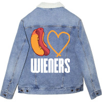 I Love Wieners Quote Unisex Sherpa-lined Denim Jacket | Artistshot