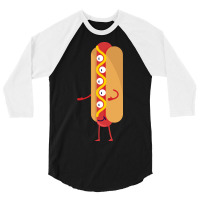 Hot Dog Monster Summer 3/4 Sleeve Shirt | Artistshot