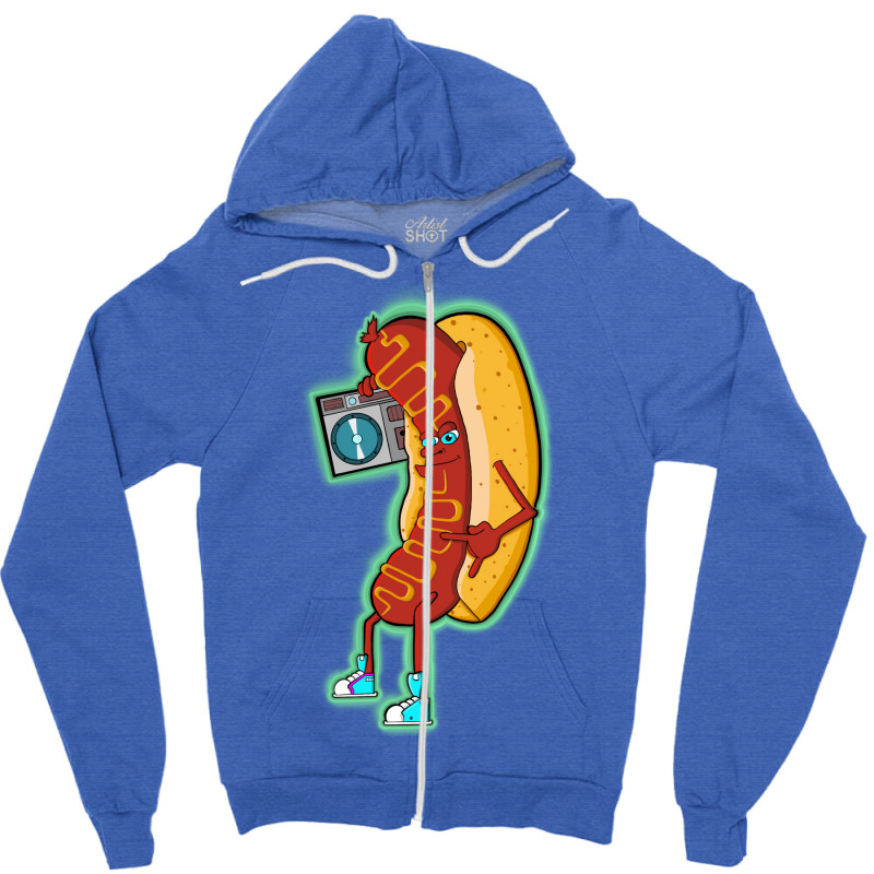 Rocking Hot Dog Red Zipper Hoodie | Artistshot