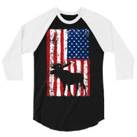 Moose Hunt Design For American Hunters Nature 3/4 Sleeve Shirt | Artistshot