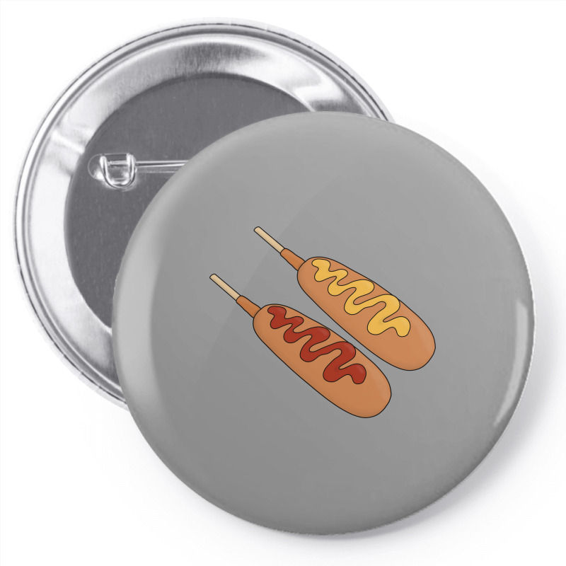 Ketchup And Mustard On Corn Dogs 70s Pin-back Button | Artistshot