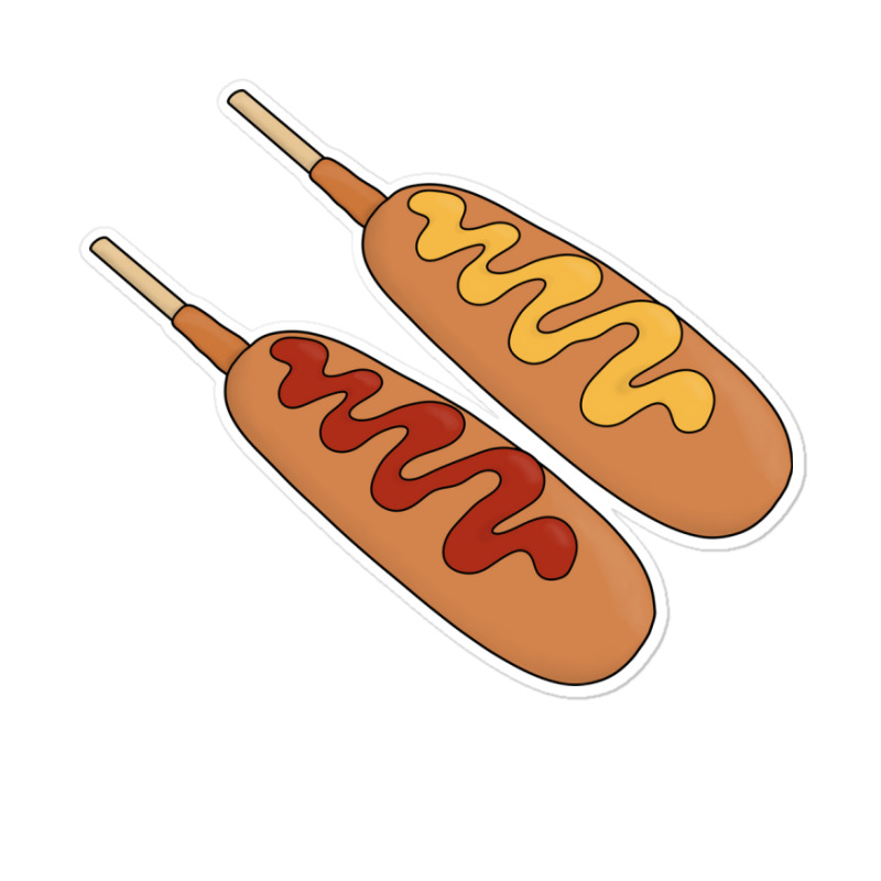 Ketchup And Mustard On Corn Dogs 70s Sticker | Artistshot