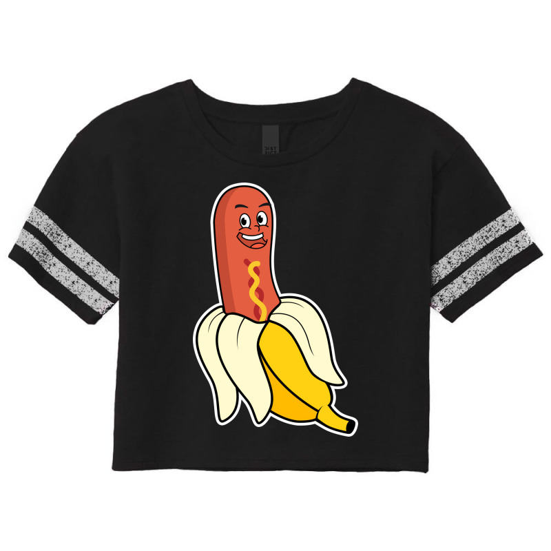 Peeled Banana Hot Dog Funny Summer Scorecard Crop Tee by grehamizmiriw | Artistshot