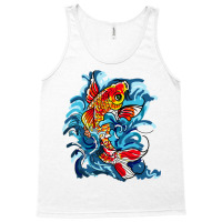 Koi Fish On A Waterfall Nature Tank Top | Artistshot