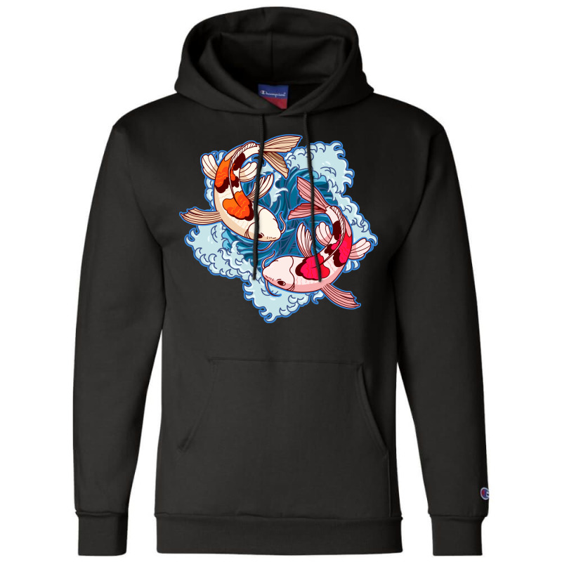 Koi Fish Japanese Tattoo Jinli Japan Coi Carp Hipp Champion Hoodie | Artistshot