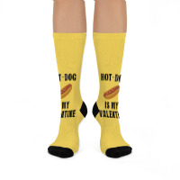 Hotdog Is My Valentine Summer Crew Socks | Artistshot