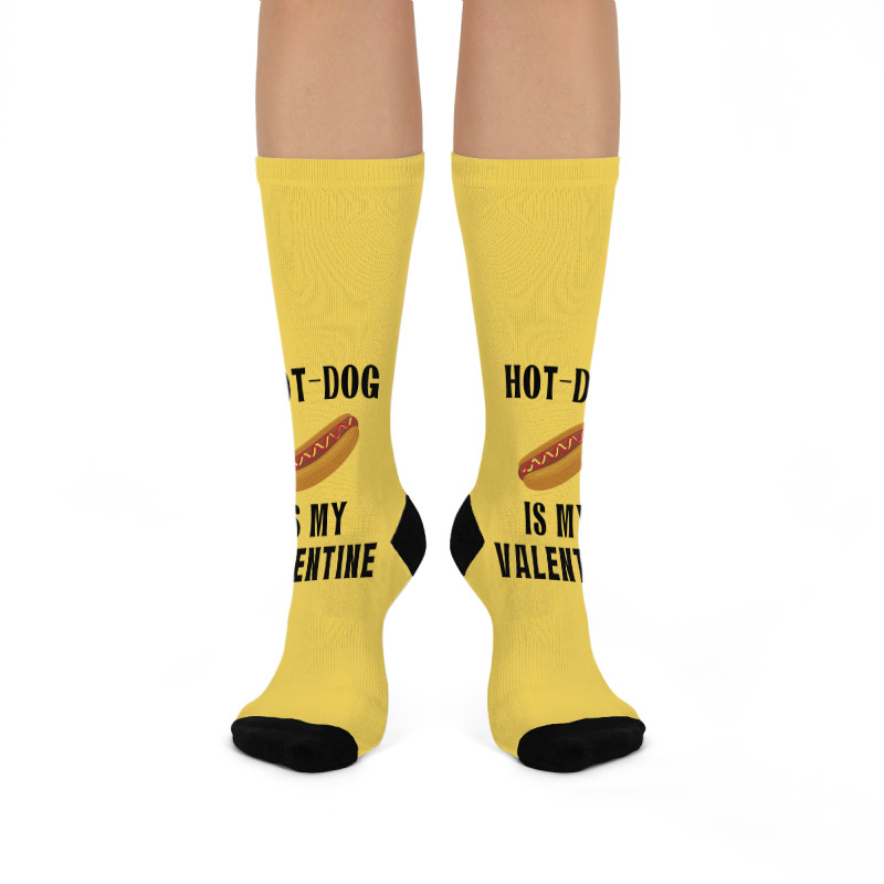 Hotdog Is My Valentine Summer Crew Socks | Artistshot