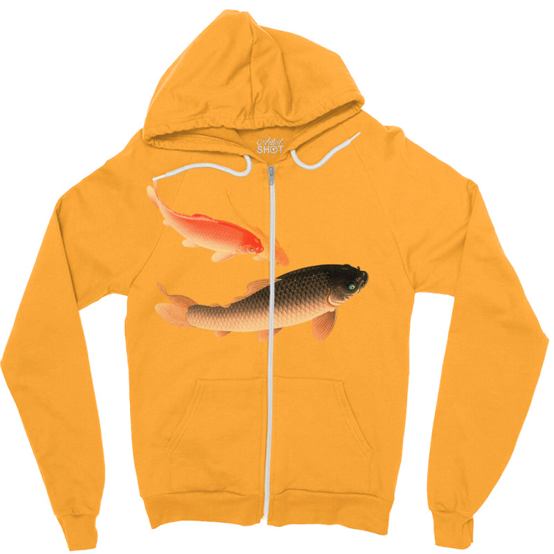 Koi Hipster Zipper Hoodie | Artistshot