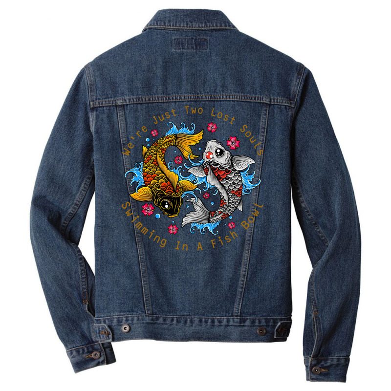 Koi Fish Lover Aesthetic Men Denim Jacket | Artistshot