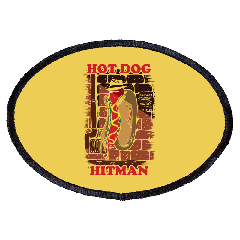 Hot Dog Hitman Girl Oval Patch | Artistshot