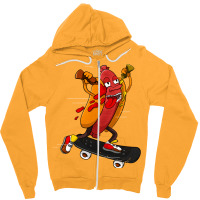 Hotdog Skater Funny Skating Bratwurst Nature Zipper Hoodie | Artistshot