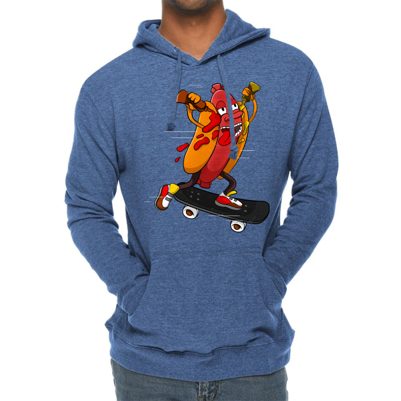 Hotdog Skater Funny Skating Bratwurst Nature Lightweight Hoodie | Artistshot